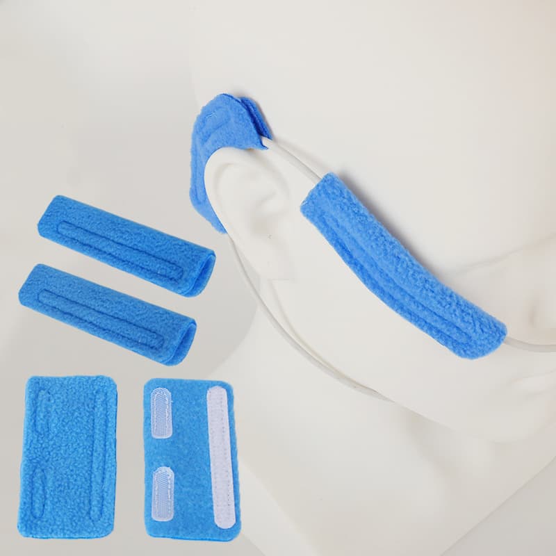 CPAP Nasal Cannula Cushions, Ear Pads, Oxygen Tube Covers, Mask Pads for Pressure Relief and Anti-Slip, Hook and Loop Protectors