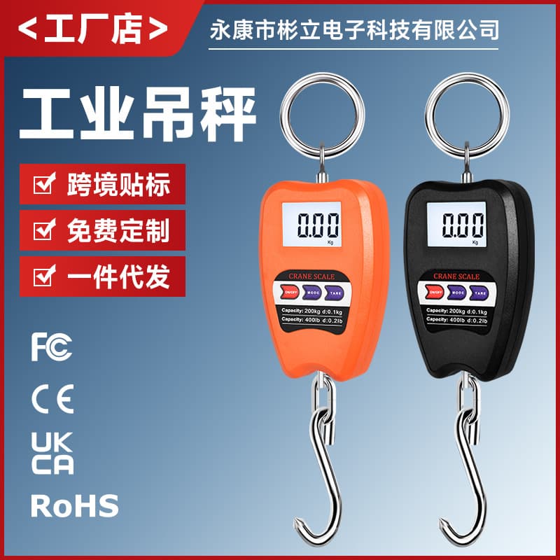200kg Portable Electronic Scale, Crane Hook Scale, Luggage Scale, Hook Scale, High Precision