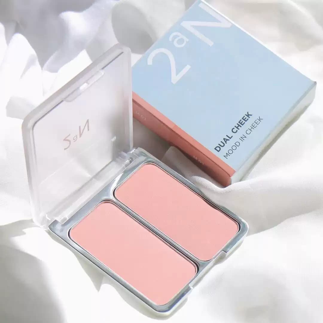 Korea 2aN▲ Dual-Color Blush 02 Milk Soft Pink Vitality Girl Group Puff Color Blush Purple Atmosphere Bae Joo-hyun Same Style