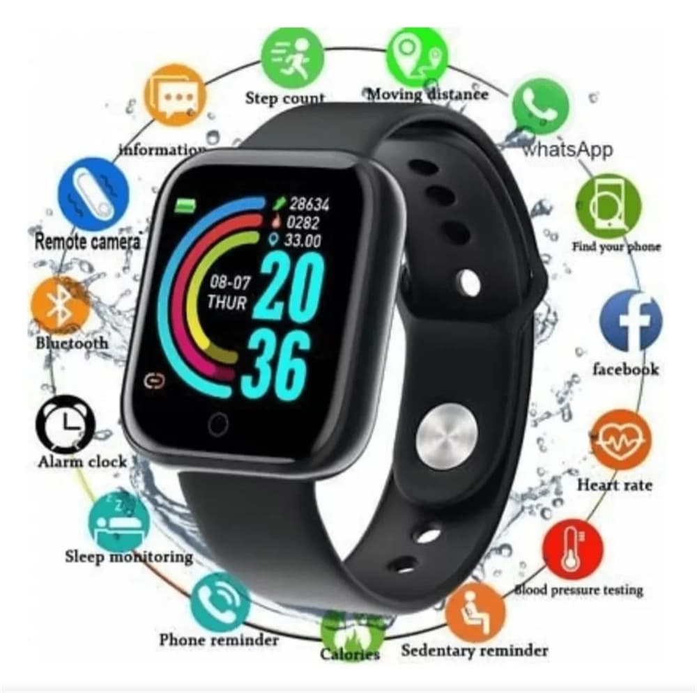 Y68 Smart Watch Heart Rate Blood Oxygen Blood Pressure Sleep Monitoring D20 Macaron Factory Direct Stock Fast Shipping