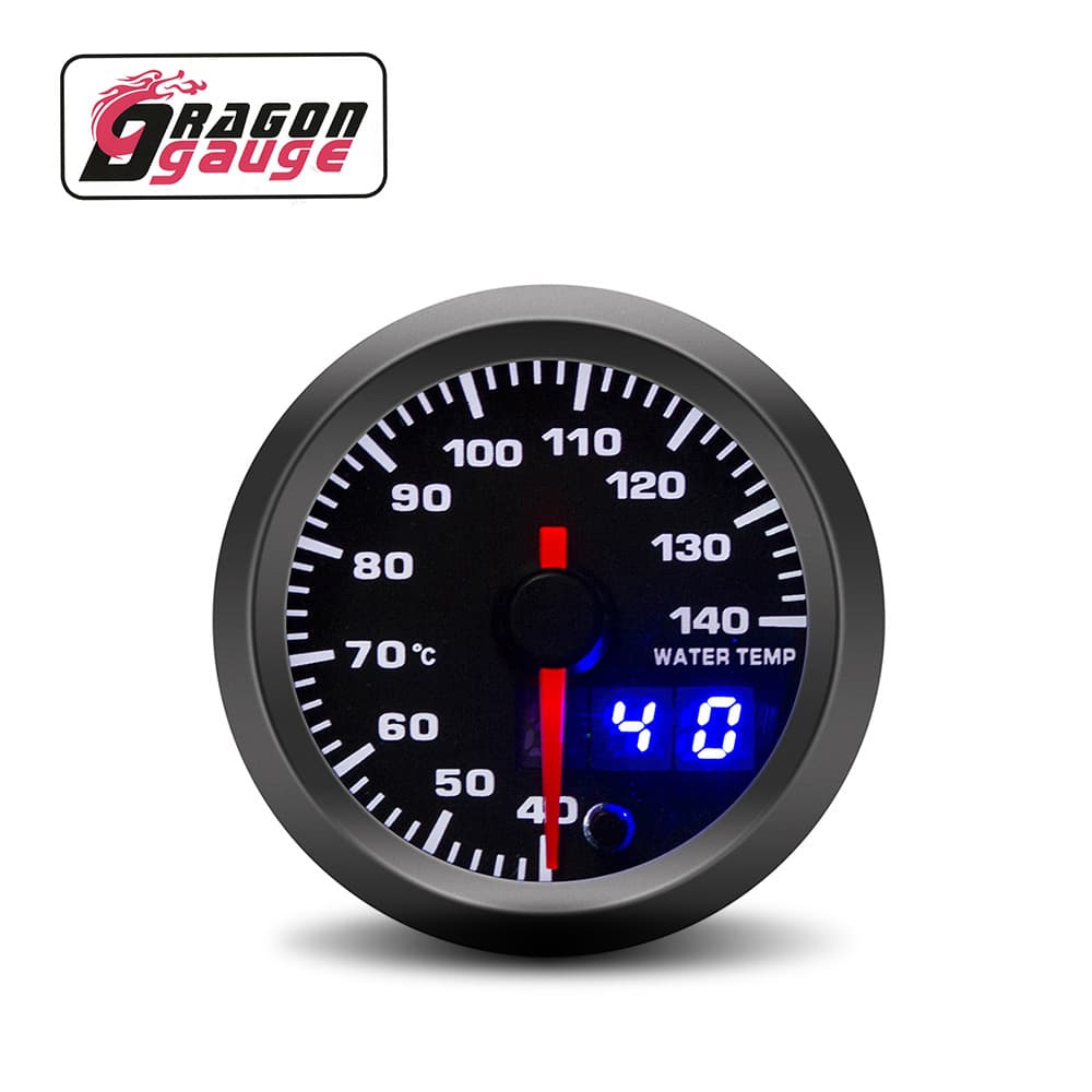 Car Custom Meter 52MM Pointer LED Seven-Color Dual Display Car Water Temperature Gauge 12V Racing Universal Meter