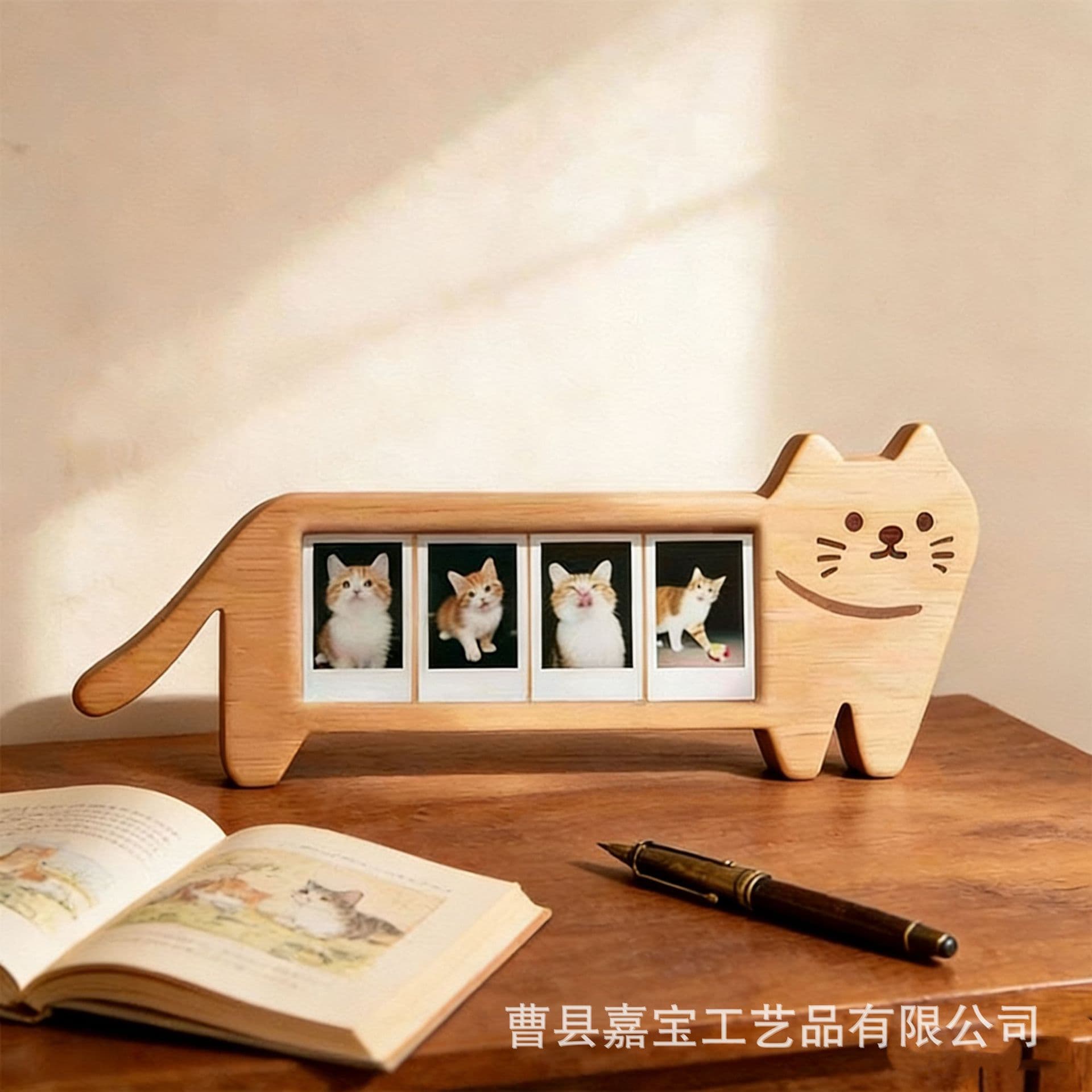 Cartoon Cat Photo Frame Four-Grid Pet Memorial Frame Tabletop Display Couple Photo Frame Souvenir Gift Pet Frame