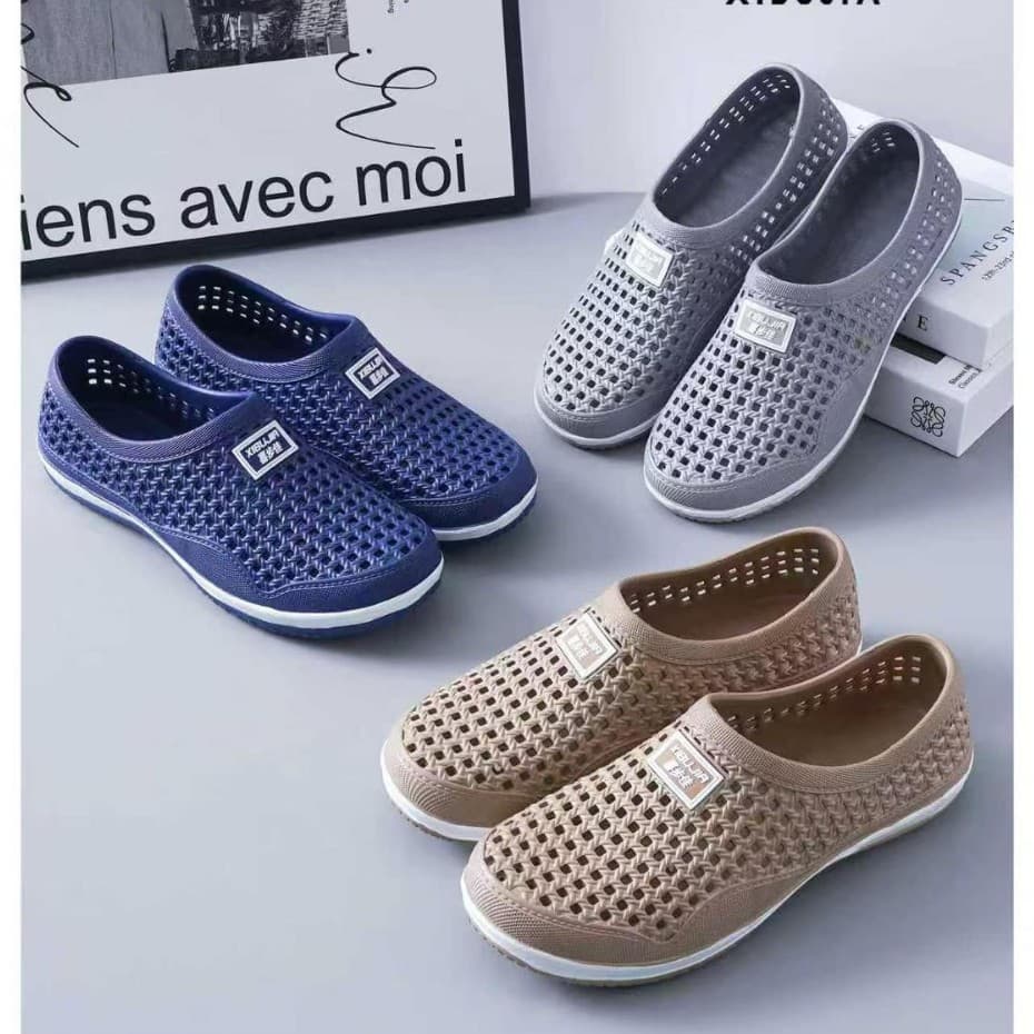 Xibujia - 2026 New Men's Breathable Mesh Plastic Shoes, Outdoor Running Slip-on Shoes, Drifting Casual Mesh Shoes