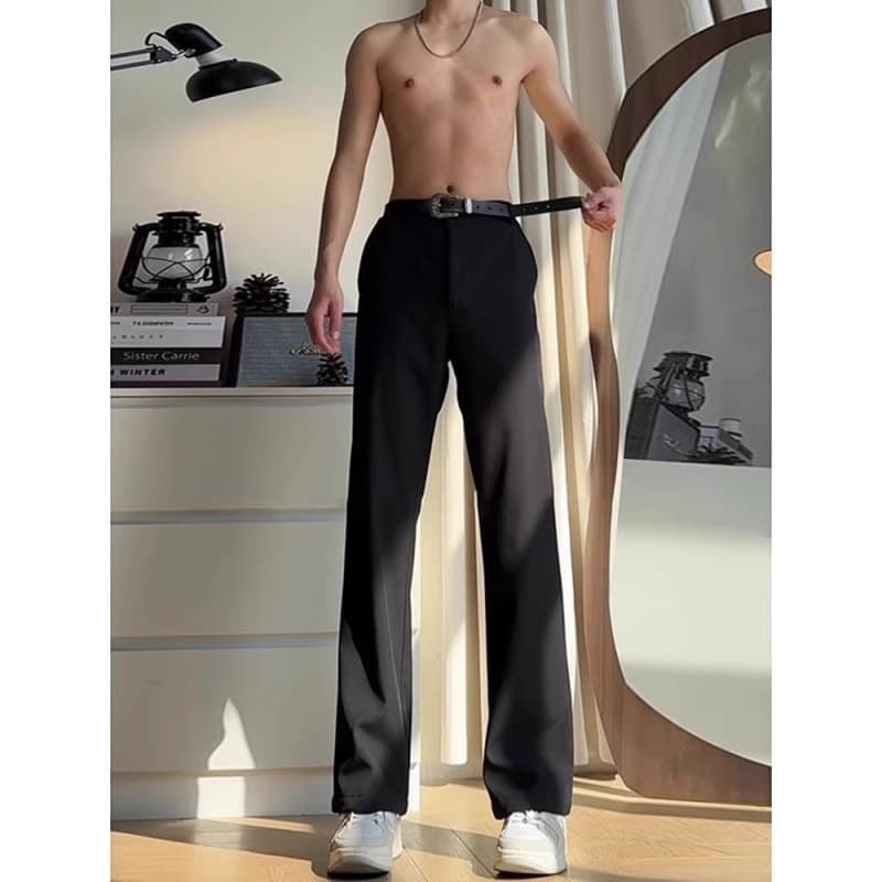 High-Quality Draped Flared Trousers for Men Spring Premium Streetwear Loose Straight-Leg Sports Pants Plus Size Casual Pants