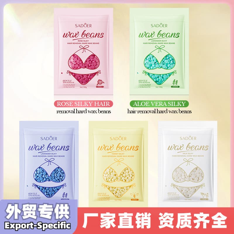 Cross-border hair removal wax bean SADOER rose smooth hair removal 100g underarm leg hair private parts full body care foreign trade