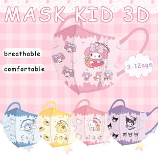 3D Kuromi Mask Cartoon Stereo Individual Packaging Student Mask 3-Layer Protection High Quality Protective Mask