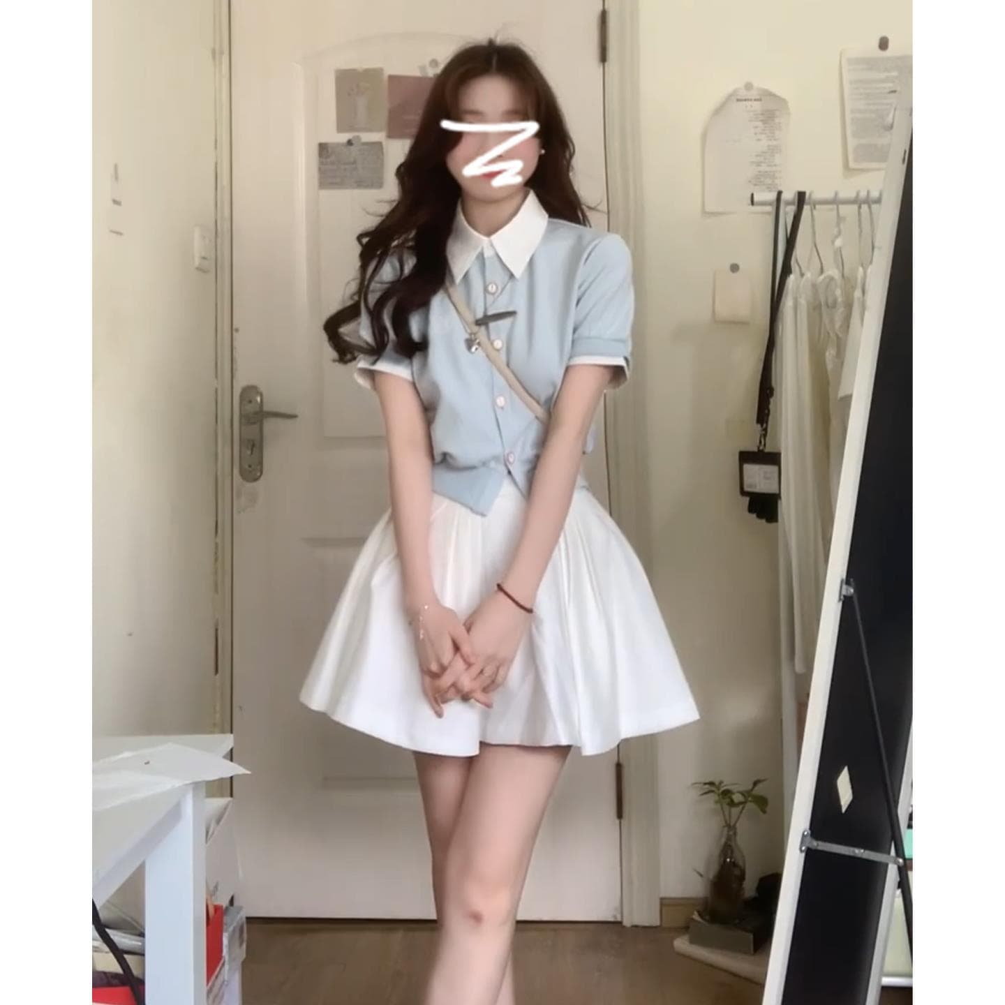 Stunning Summer OOTD Outfit Set Dress for Women Summer Campus Style Pretty Set Puffy Skirt