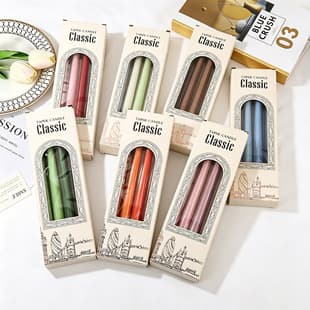 Tapered Candle 4-Pack 30cm Cone Candles Color Gradient Morandi European Style Threaded Solid Long Candles for Home