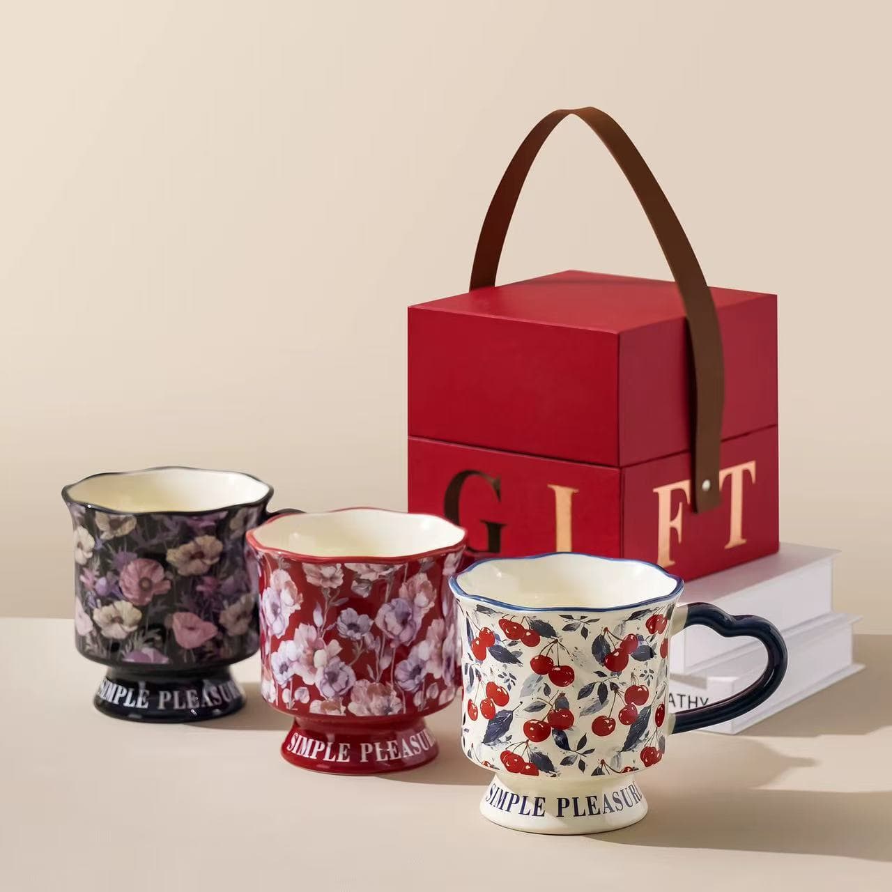 Birthday Gift for Women, Vintage Stemmed Coffee Cup, Premium Ceramic Mug, Practical Gift for Best Friend
