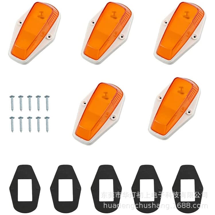 Cross-border Source 12V 5-Piece Kit RV Trailer Truck Pickup Yellow Warning Light Roof Driving Light