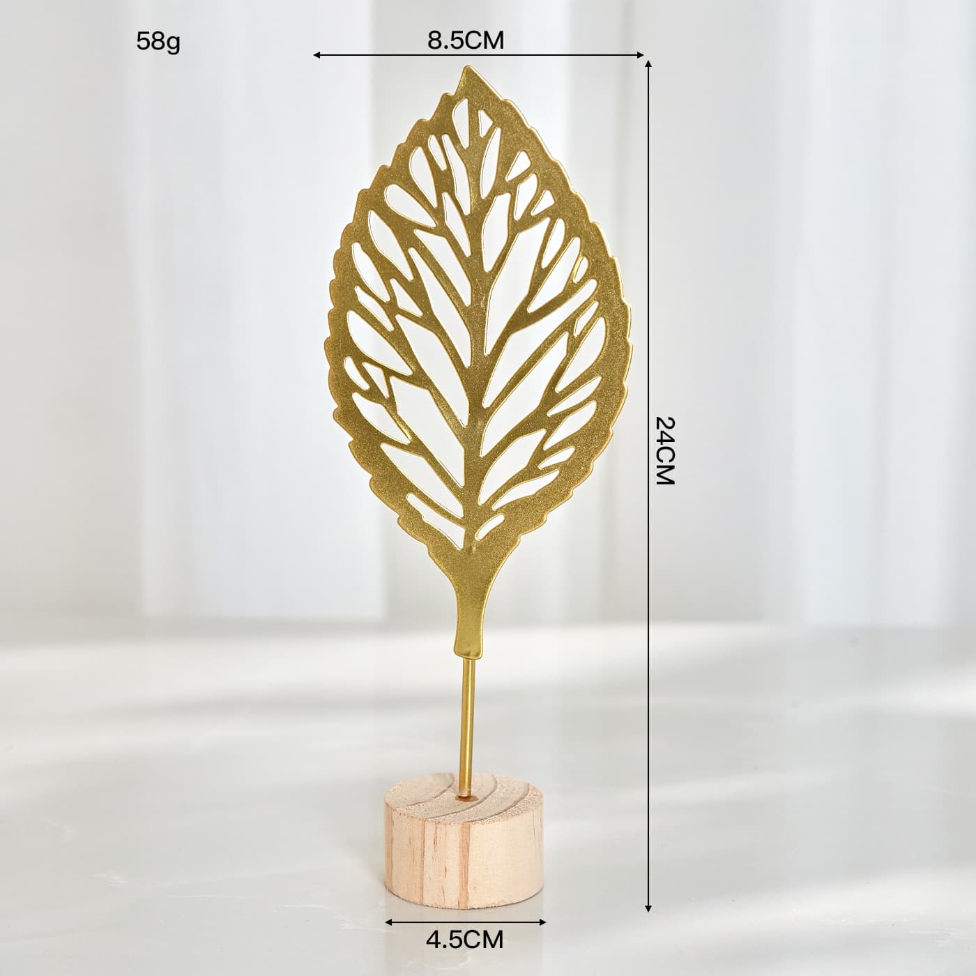 Nordic Style Light Luxury Metal Art Craft Creative Home Living Room Hallway Wine Cabinet Decoration Iron Ginkgo Leaf Ornament