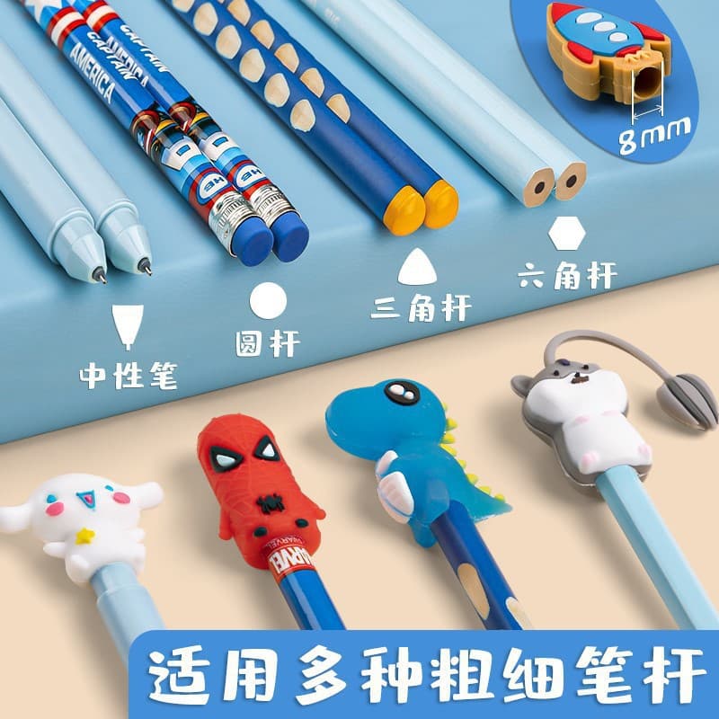 Cartoon doll cute pencil cap anti-stepping thickened pencil extender anti-poke anti-scratch safe and non-hurt pen cap