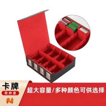 Large Capacity 4-Row Box with Window Separated Box for Naked Cards - 3000+ Game Mats Card Box for Three Kingdoms Kill, Ultraman Storage Box