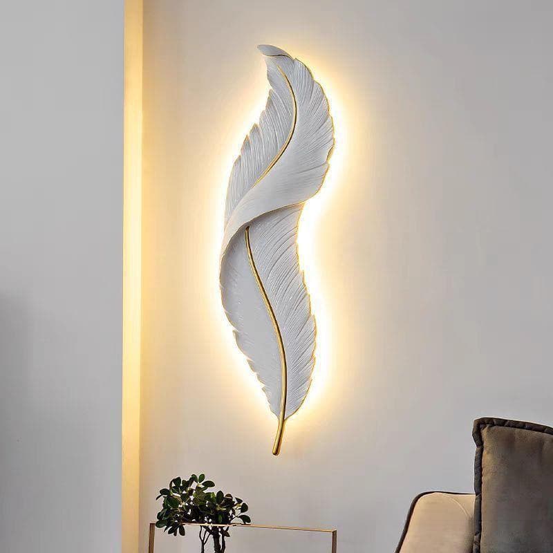 Feather wall lamp living room light luxury creative bedroom bedside entryway feather lamp modern minimalist TV background wall light