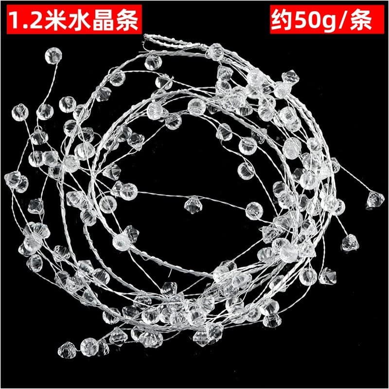 Cross-border Hot Sale Transparent Acrylic Water Drop Strings Wedding Decoration Aluminum Wire Diamond Grape Vine Light String Accessories