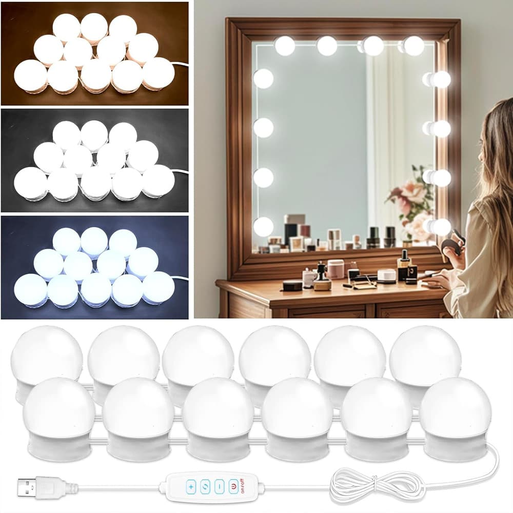New cross-border 5V12V makeup lamp without punching and pasting mirror front light fill light led dressing table lamp makeup mirror lamp