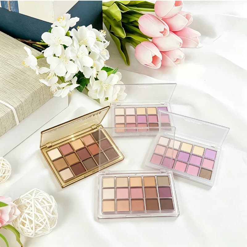 Cross-border Smoky 15-Color Eyeshadow Matte Fine Shimmer Pearl Aegyo-sal Makeup Multi-Color Eyeshadow Large Palette Direct from Manufacturer