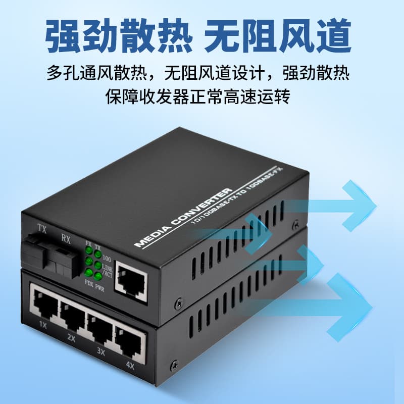 Industrial Gigabit Fiber Optic Media Converter Single Fiber Single Mode 1 Fiber 2 Ports 4 Ports 100M Optical-Electrical Converter 8 Ports Transceiver