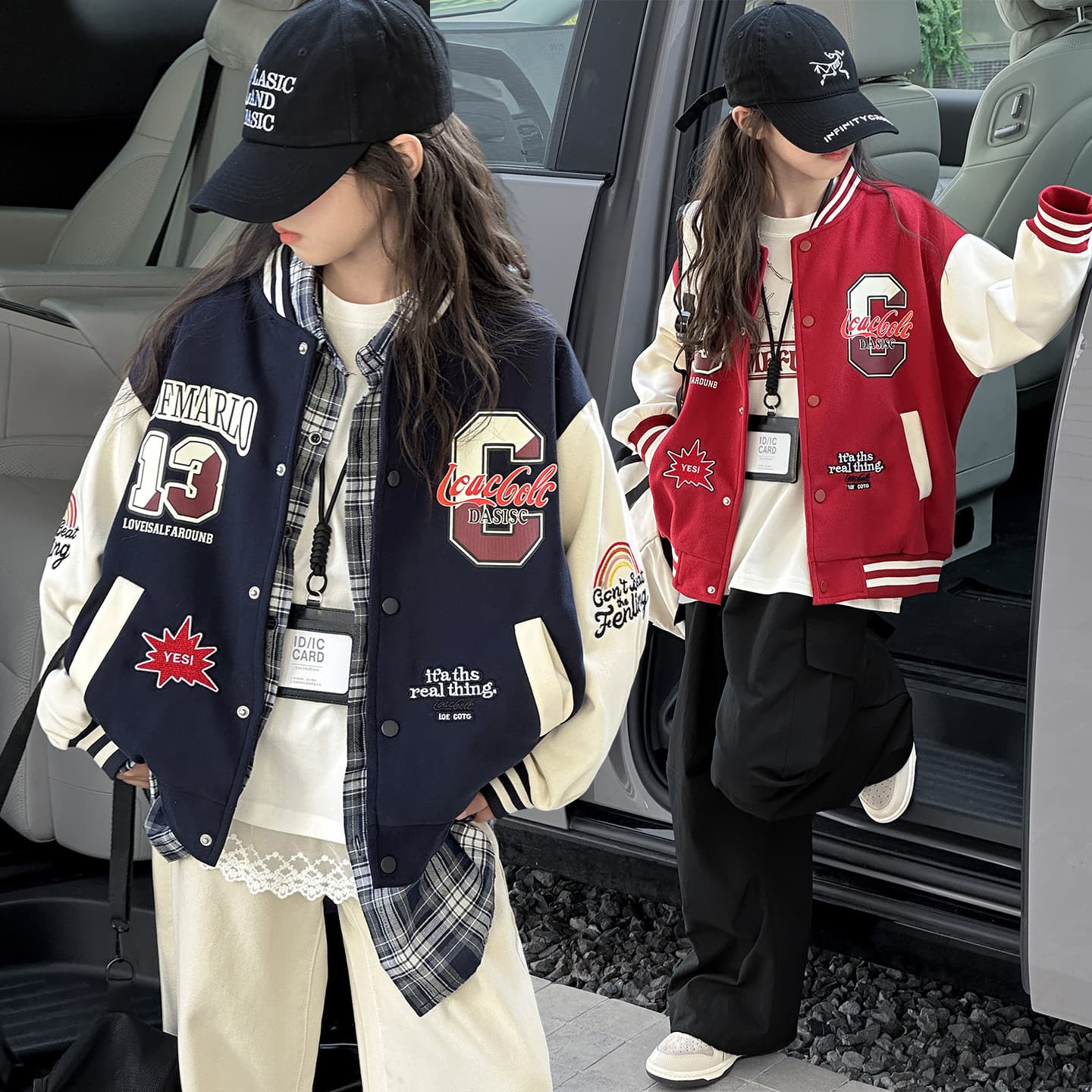 Kids Girls Fall Jacket Spring Autumn 2026 New Style Girls Baseball Jacket Fashionable Medium Big Kids Coat Top 12 Years