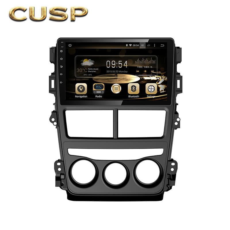 Smart Integrated 9-Inch Car Multimedia GPS Navigation System for Toyota New Vios/Yaris 2017- Android Operating System with Bluetooth WiFi