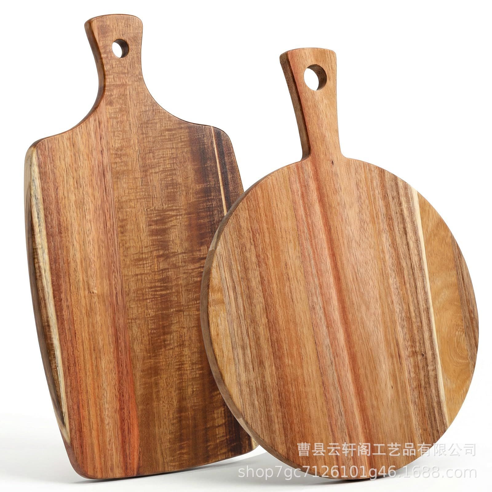Acacia Wood Cutting Board with Handle Tray Farmhouse Serving Platter Charcuterie Board Set Western Steak Board Bread Cutting Board