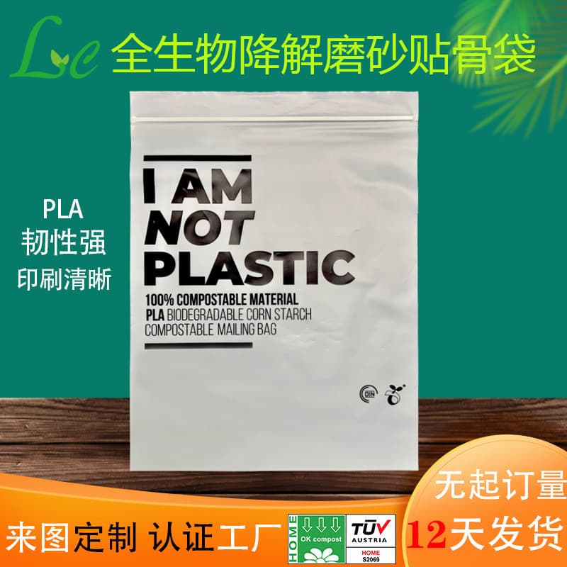 PLA Jewelry Transparent Biodegradable Adhesive Strip Bag Sealable Drawstring Closure Packaging Bag Fully Biodegradable Ziplock Bag