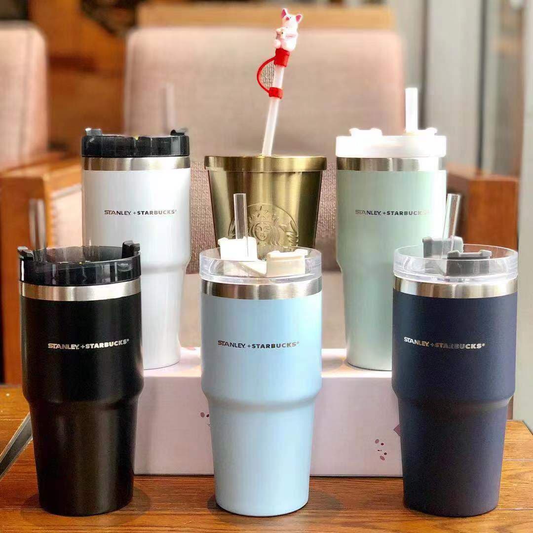 Starbucks Double-Layer Large-Capacity Car Thermos Cup Holiday Gift Stainless Steel Christmas Collaboration Straw Cup