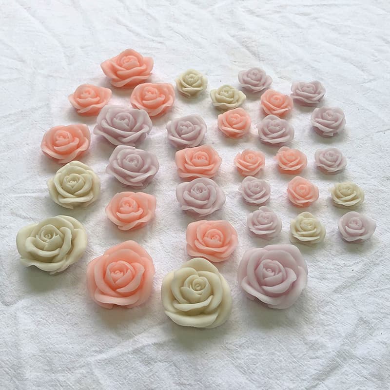 Various flower silicone molds diy chocolate fondant rose flower drip glue aromatherapy plaster candle mold