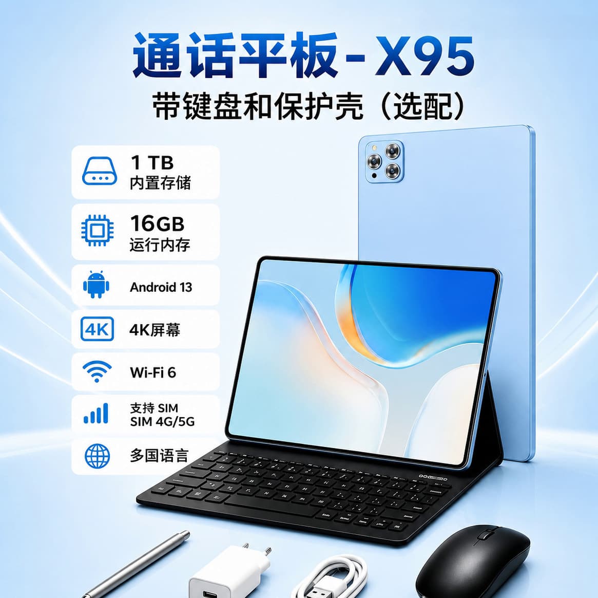 Cross-border new 10-inch tablet computer wholesale eight-core 4G full network 5GWIFI learning and education smart tablet
