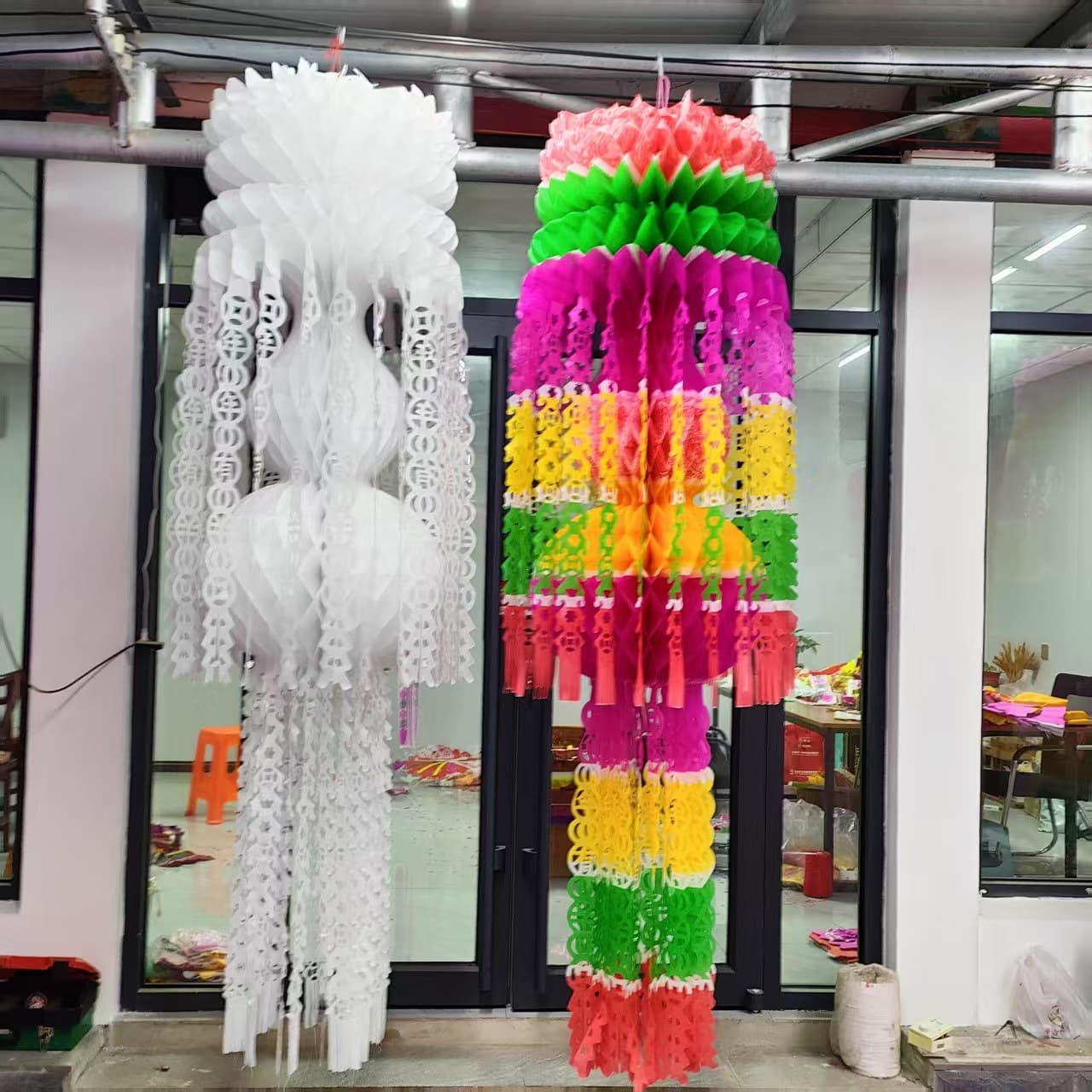 Color copy paper lantern double-layer paper plastic paper Qingming flower Qingming hanging ornament Qingshan strip Qingming festival lantern