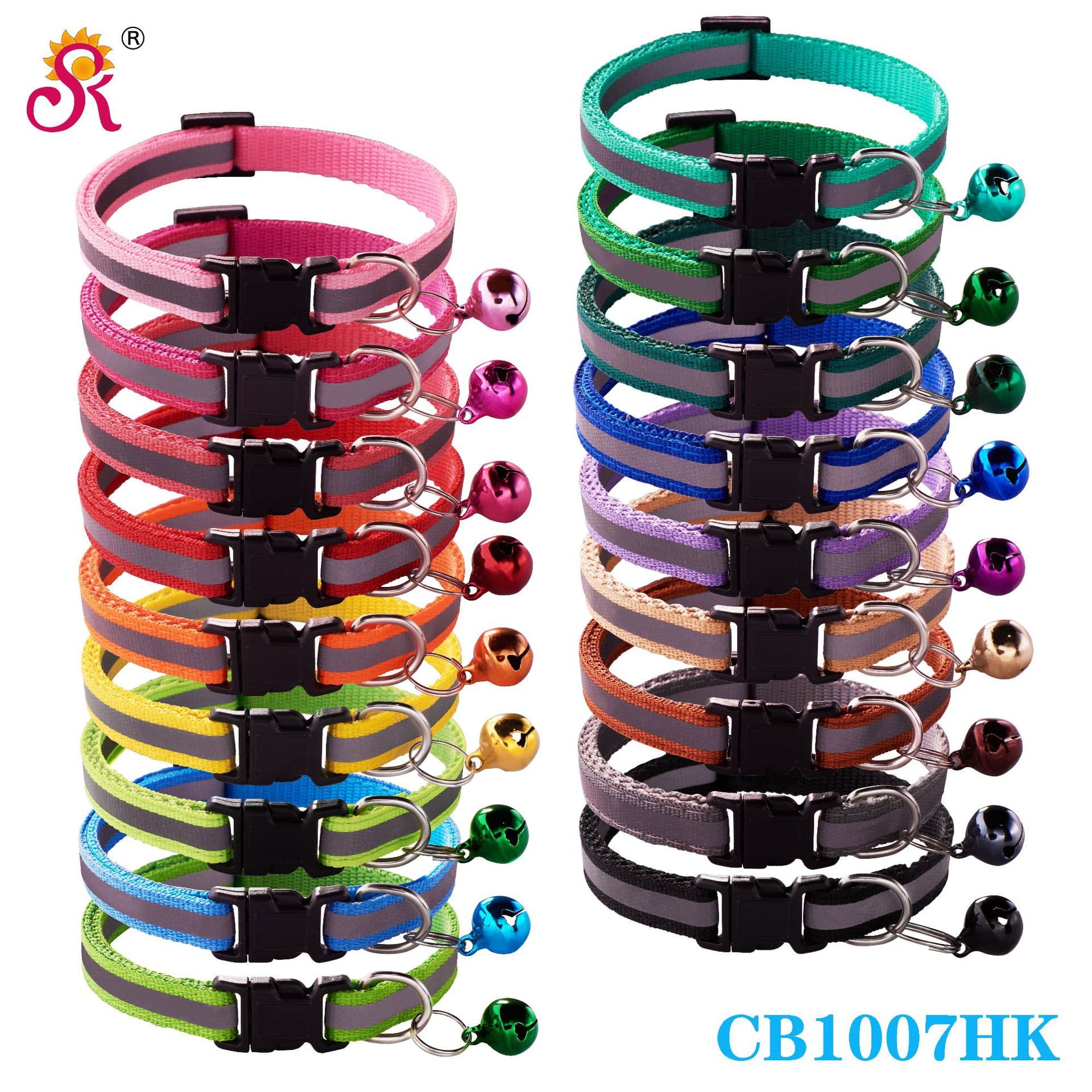Black Buckle Reflective Collar Bell Patchwork Pet Dog Collar Cat Large Quantity Available In Factory