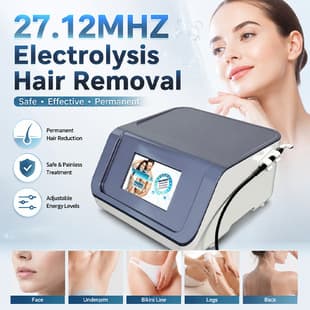 Polycystic Ovary Hirsutism Hair Removal 27.12MHz Electrolysis Technology White Hair Efficient Hair Removal Thermal Depilation