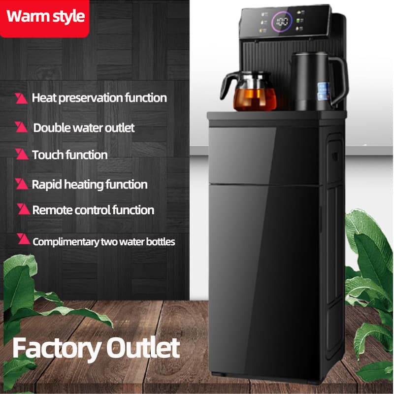 Tea Bar Countertop Water Dispenser with Top Loading, EU/UK Plug, Smart Remote Control, Touch, Freestanding Automatic Water Dispenser