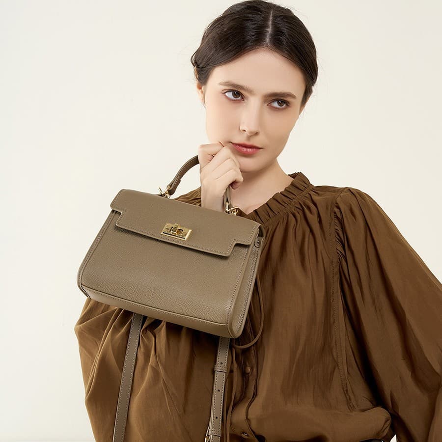 2025 New Fashion Versatile Cowhide Premium Genuine Leather Kelly Bag Mini Crossbody Handbag Small Bag for Women Classic