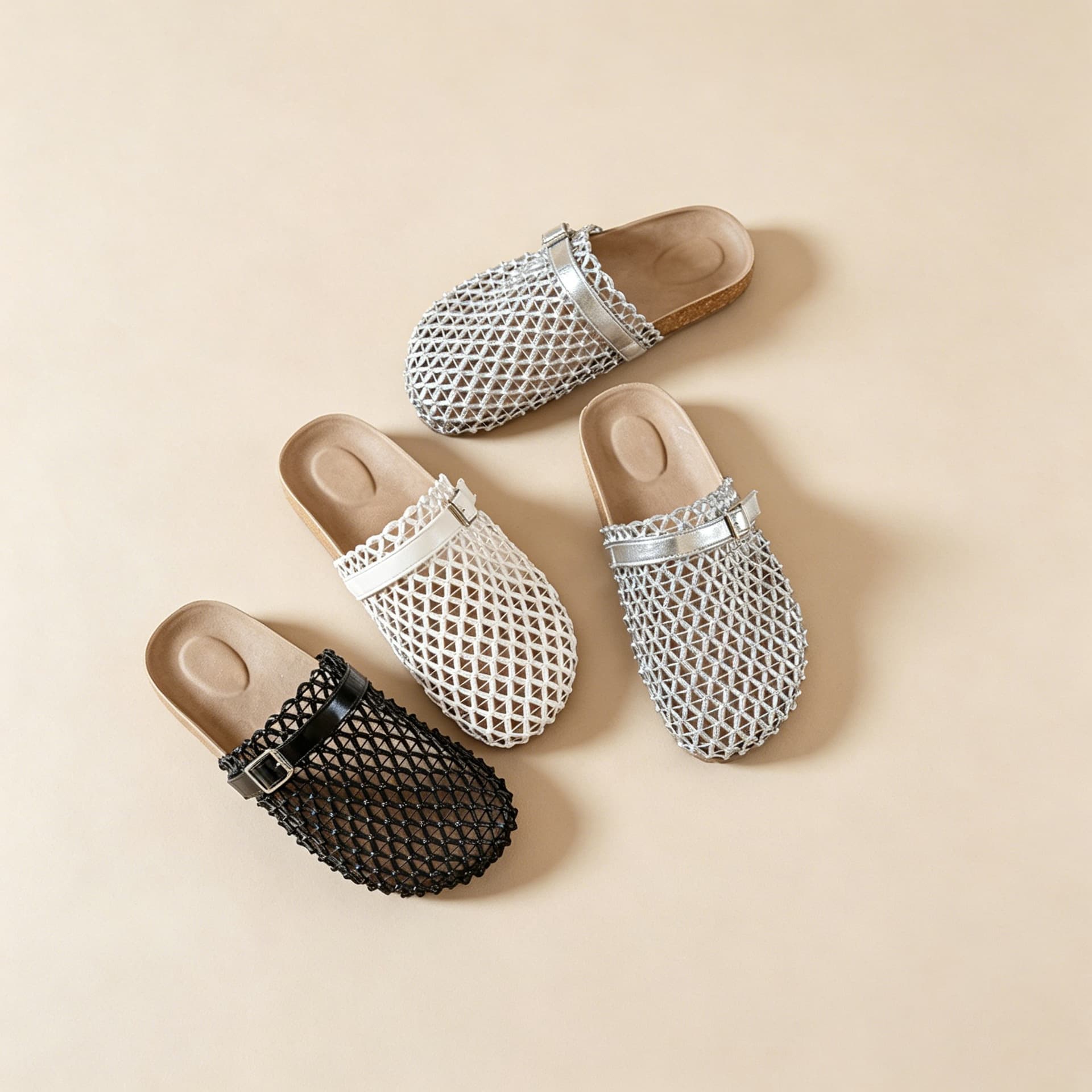9731 Woven Toe-Cap Half Slippers for Women, 2026 New Summer Flat Non-Slip Hollow Birkenstock Mules Sandals