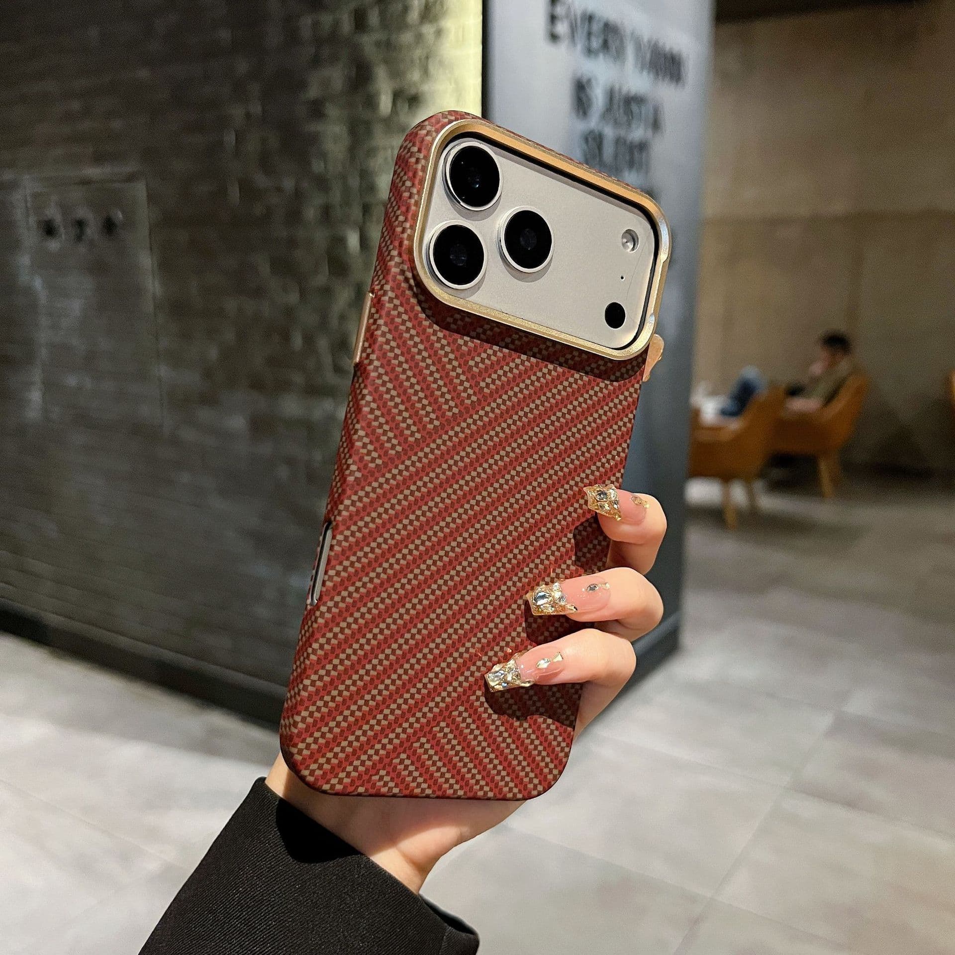 Zhiying Aramid Kevlar Texture Magnetic Phone Case for iPhone 18 Pro Max, Apple 17 Skin-Feel Full Coverage 16