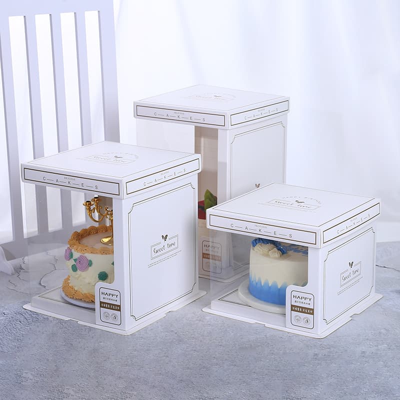Birthday cake box internet celebrity 6/8/10/12 inch translucent heightened baking packaging box cake box packaging box