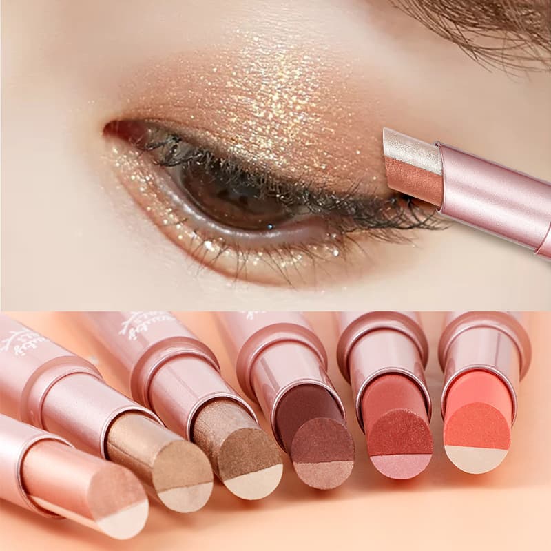 Cahill Gradient Duo-Tone Eyeshadow Stick, Pearl Shimmer Earth Tones, Smudge-Proof Makeup, Easy-Apply Eyeshadow Pen for Beginners