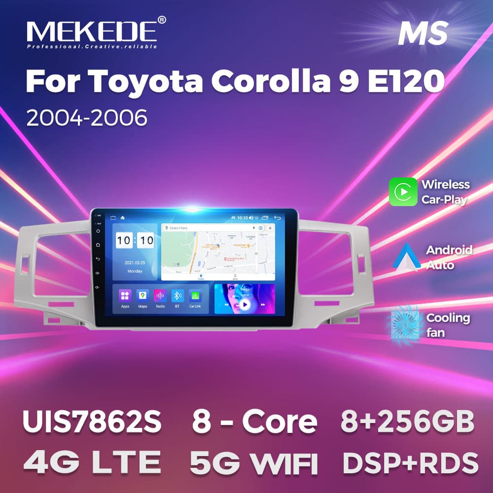 Car Android Navigation for Toyota Corolla 9 E120 2004-2006