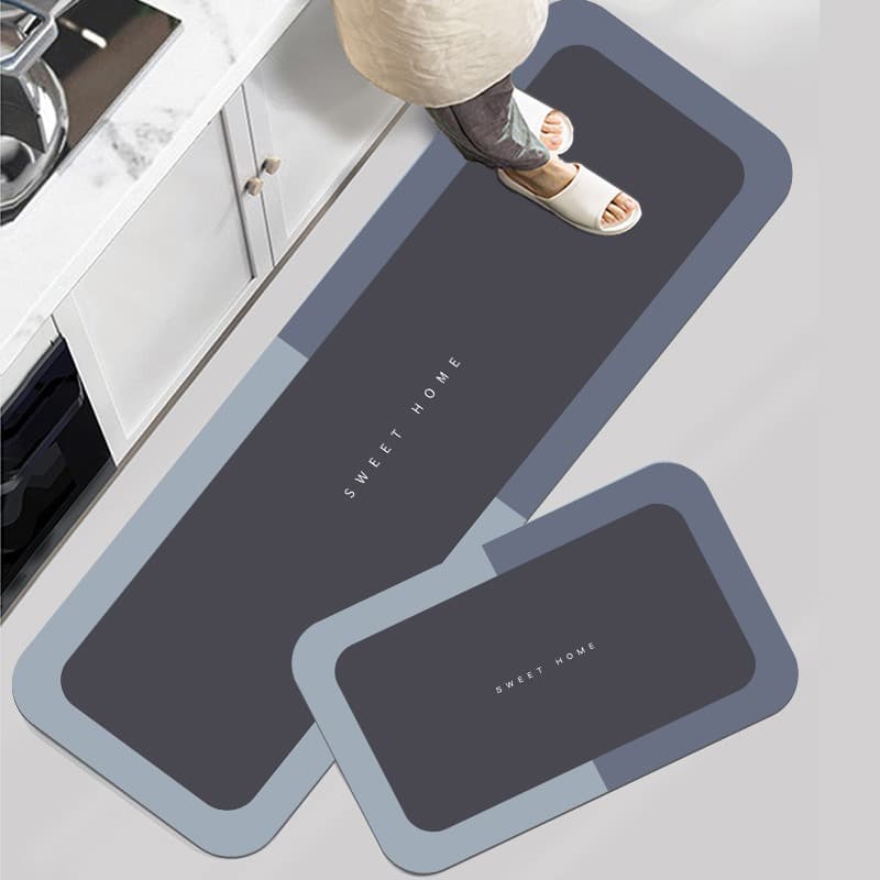 Cross-border supply of simple diatom mud kitchen floor mats, non-slip absorbent mats, stain-resistant household washable and wipeable carpet sets