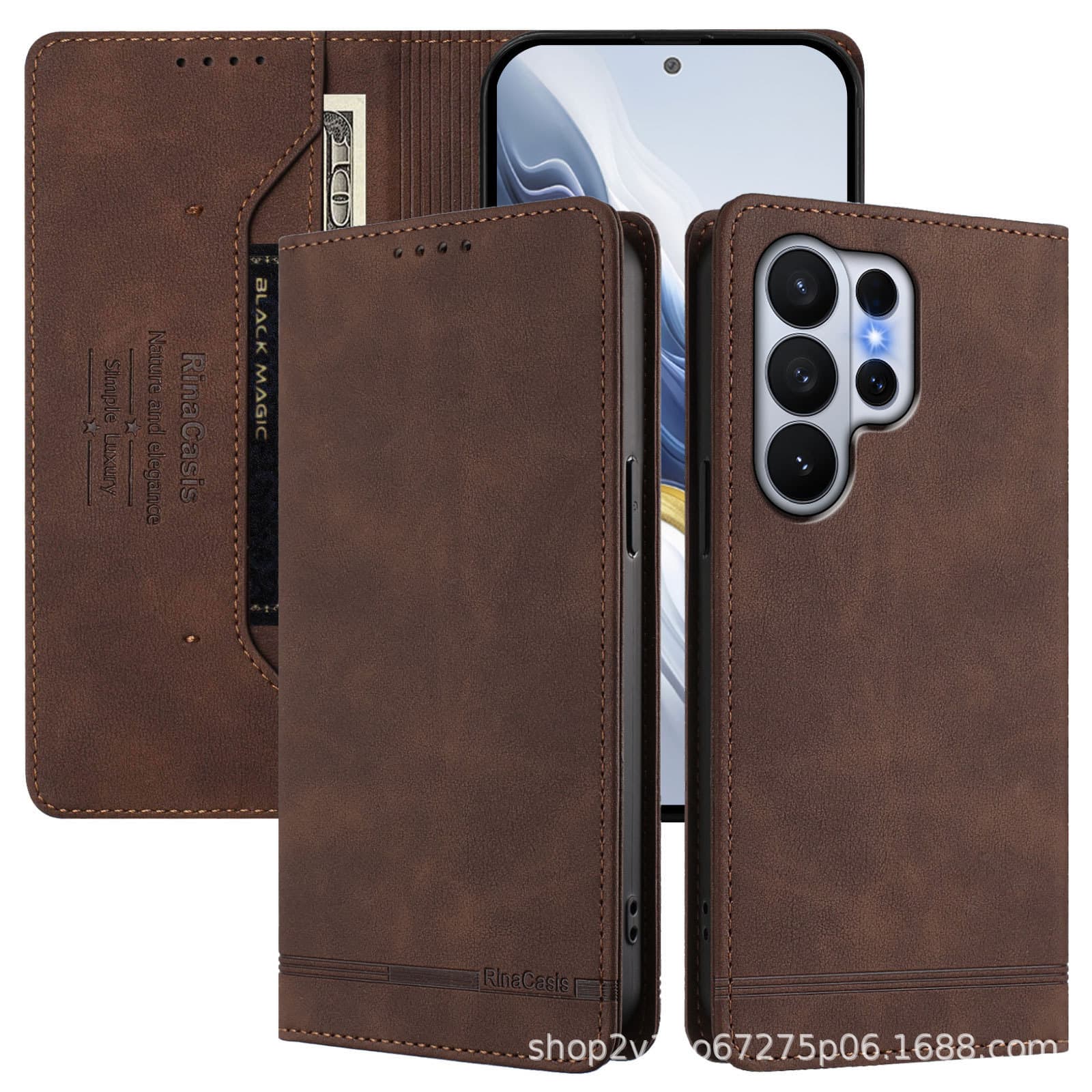 Compatible with Tecno Spark Go Phone Case INFINIX HOT 60 Strong Magnetic Card Slot Anti-Theft Phone Case