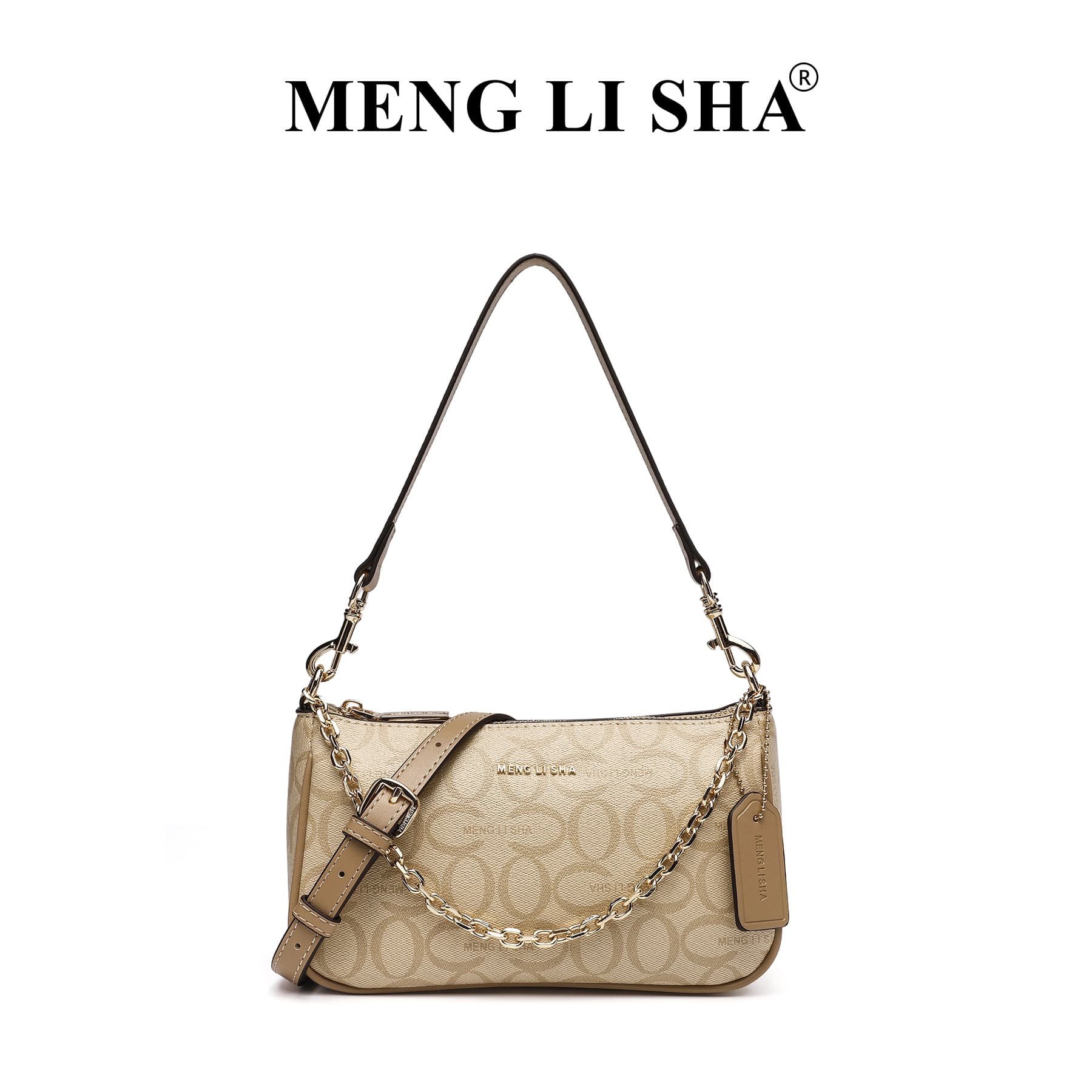 2026 Cross-border Women's Bag C-Style New Fashion Printed Crescent Underarm Bag Handheld Shoulder Crossbody Chain Mahjong Bag