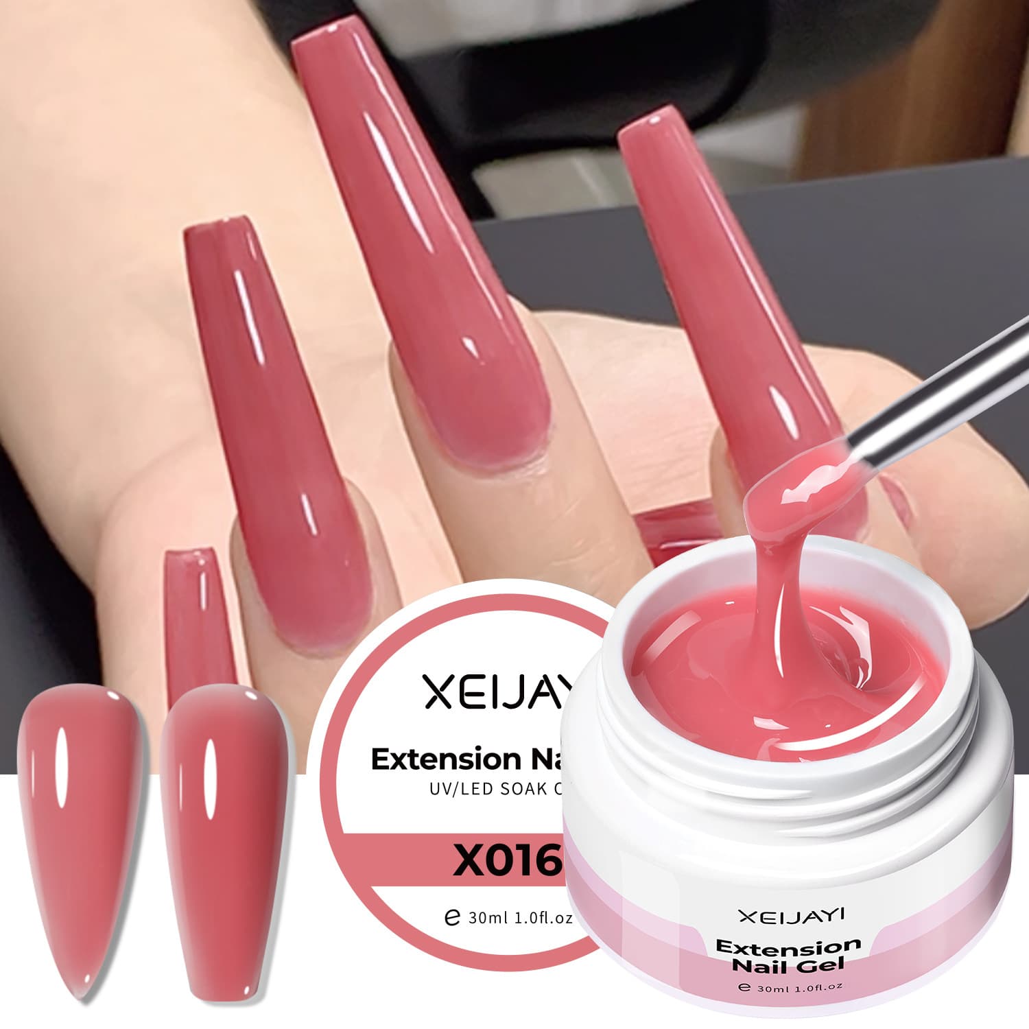 Peach pink construction extension glue 2025 new large capacity shaping extension nail salon functional glue