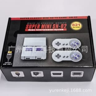 SNES 8-bit Game Console HD HDMI US Version Mini Red and White Game Console 821 Games Supports TF Card Save