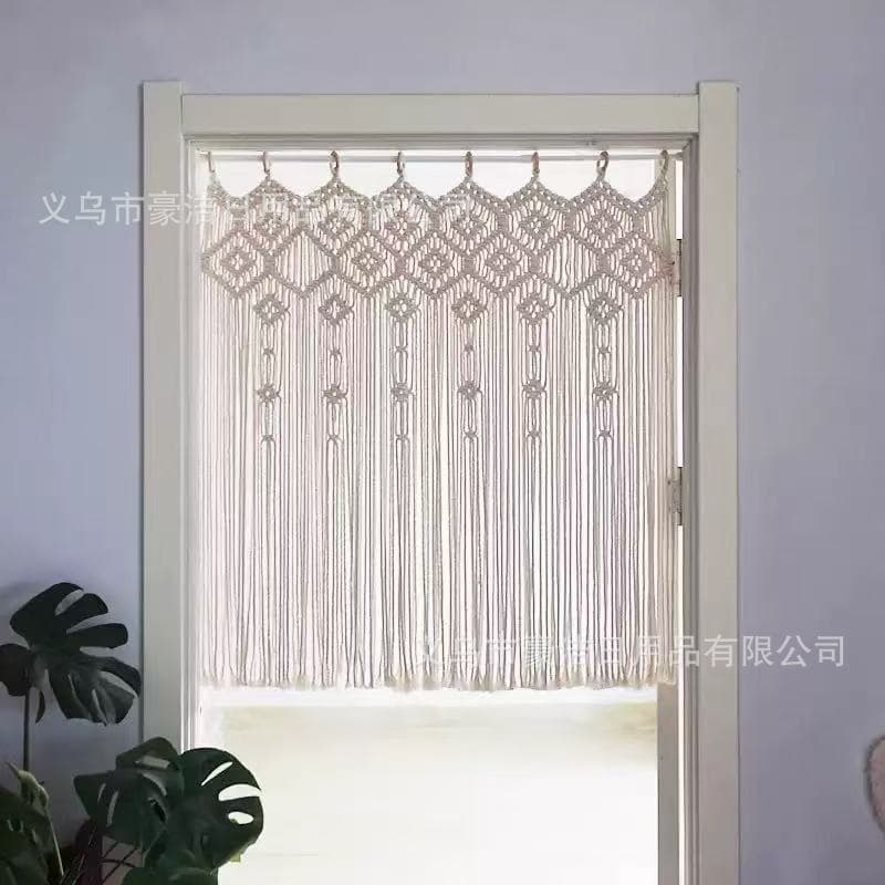 Bohemian Handwoven Door Curtain Tapestry for B&B Room Decoration Ins Style Fringe Thread Curtain Tapestry