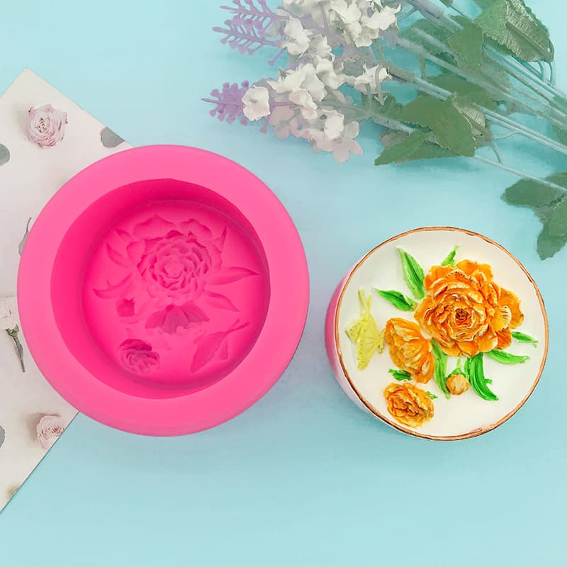 Creative New Butterfly and Flower Design Silicone Mold DIY Flower Shaped Plaster Aromatherapy Candle Mold Soap Mold