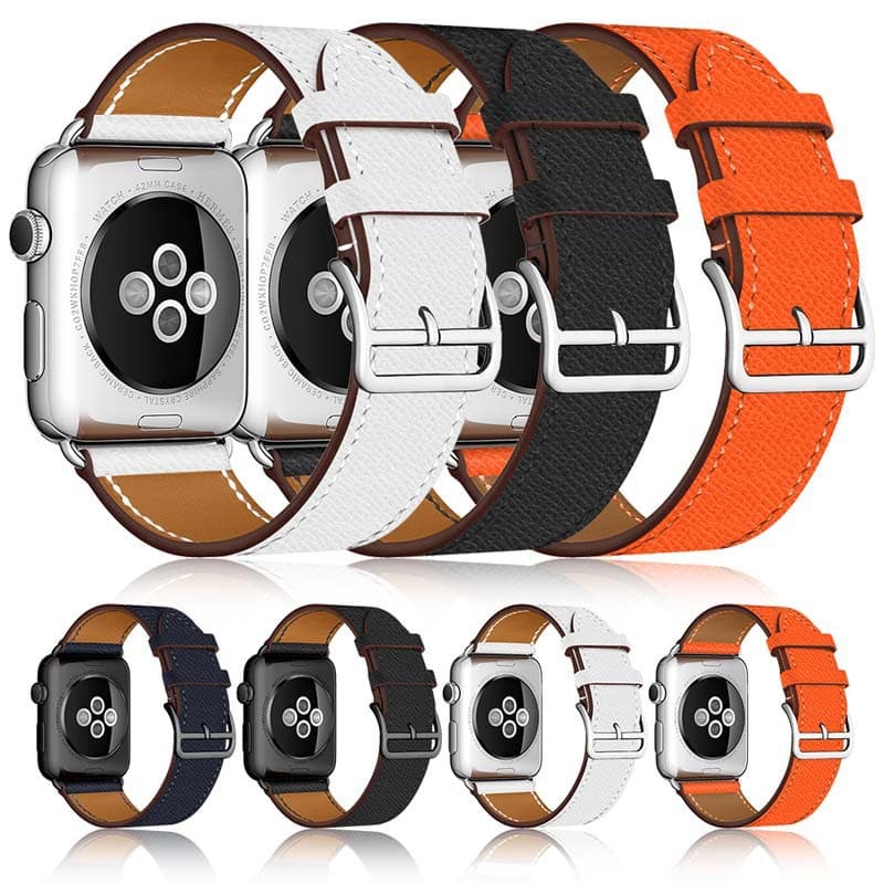 Suitable for Apple watch1-S10/Ultra smart watch leather strap Hermès leather strap
