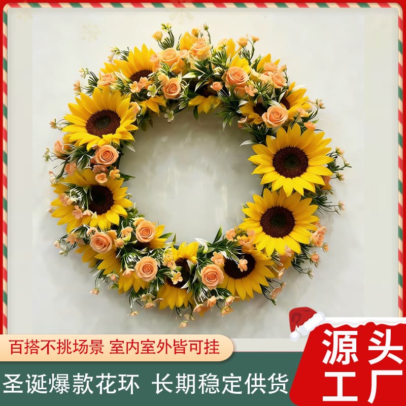 Christmas Courtyard Decorative Wreath Hanging Ornament for Outdoor Patio Porch Holiday Scene Atmosphere