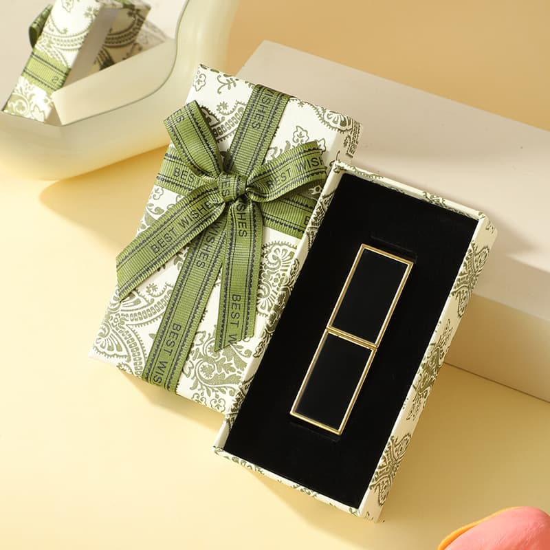 In Stock Gucci Green Lipstick Gift Box Birthday Gift Perfume High-End Gift Packaging Ins Style Bow Gift Box