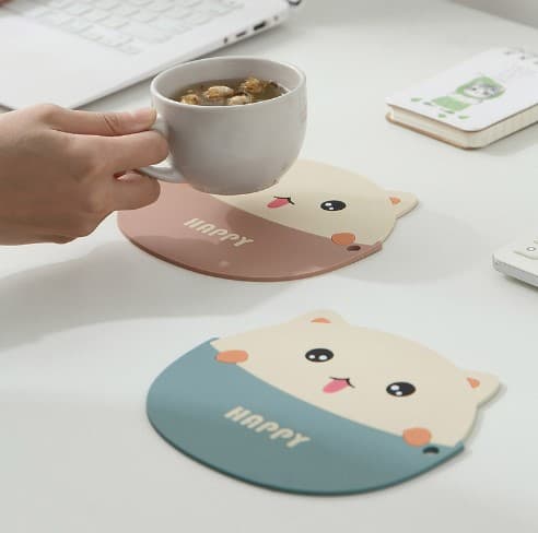 PVC table mat, cartoon style, oil-proof and heat-insulating, pot mat, placemat, plate mat, table bowl mat, cup mat, anti-scalding.